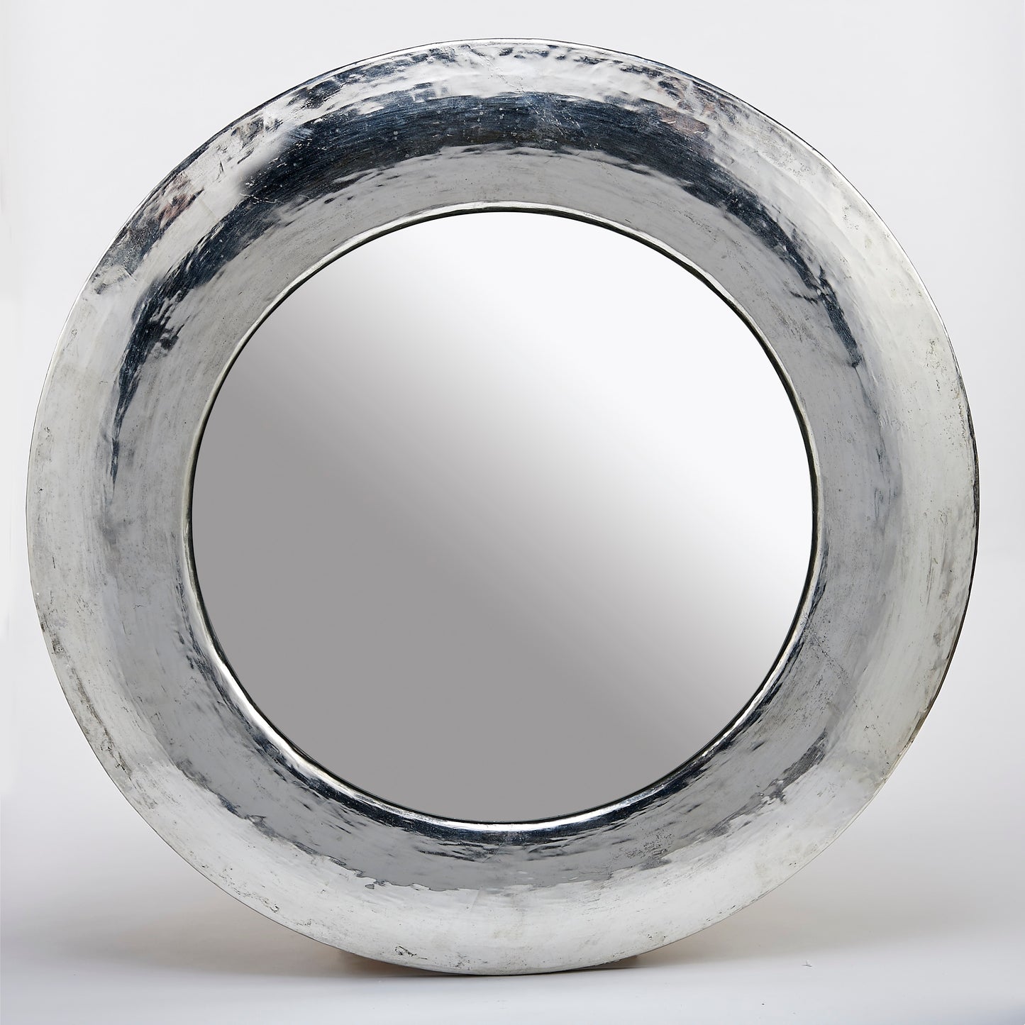 Textured Round Mirror - Zinc 38"