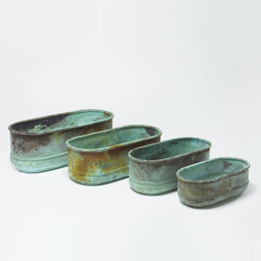 Copper Planters - Verdigris - Set of 4